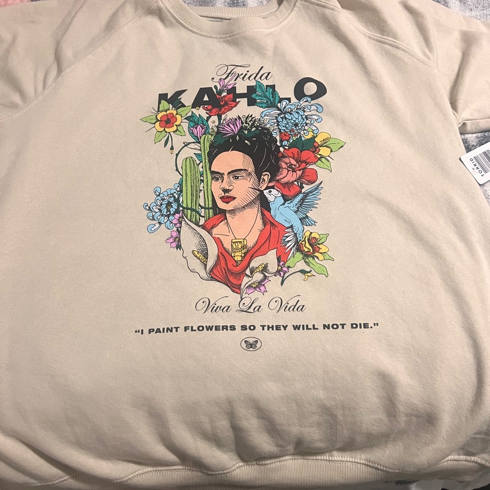 Frida Kahlo Beige Sweatshirt
